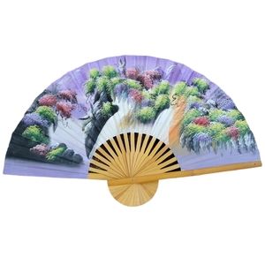 Vintage Folding Fan Hand Painted Oriental Folding Fan Art Decor